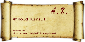 Arnold Kirill névjegykártya